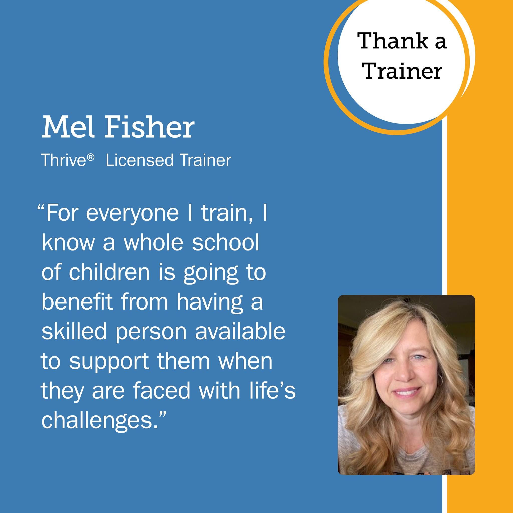 Thrive Trainer Mel Fisher