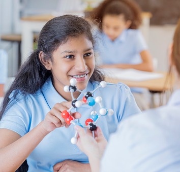 teacher and student in class